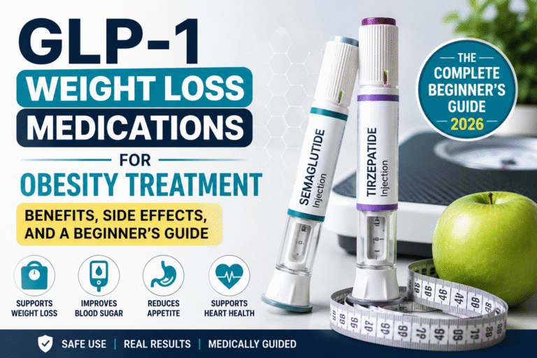 Read more about the article GLP-1 Weight Loss Medications For Obesity Treatment: Benefits, Side Effects, and A Beginner’s Guide