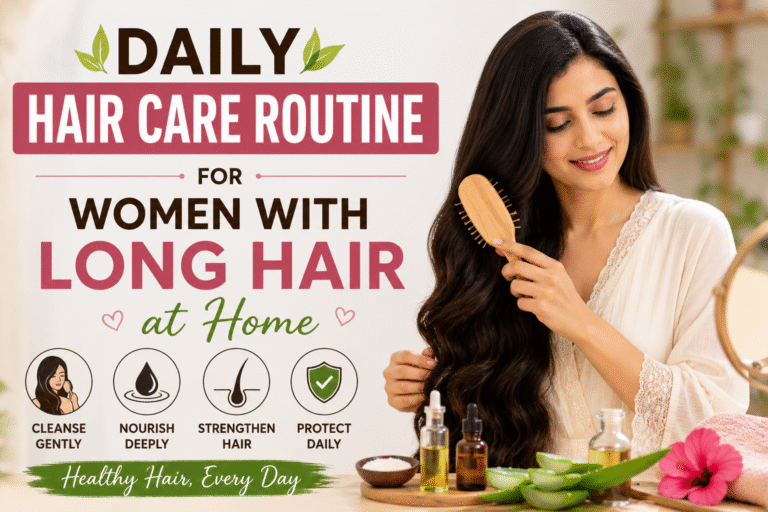 Read more about the article Daily Hair Care Routine for Women with Long Hair at Home (Step-by-Step Guide)