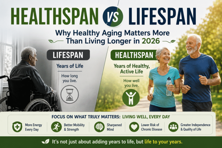 Read more about the article Healthspan vs Lifespan: Why Healthy Aging Matters More Than Living Longer in 2026